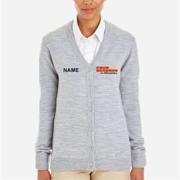 Harriton - Women's Pilbloc V-Neck Button Cardigan Sweater - Embroidered Logos **Add Name for $5! ** Thumbnail