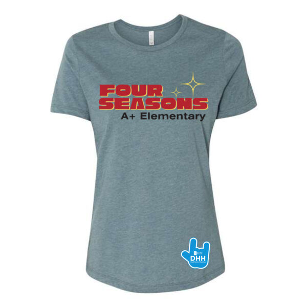 BELLA+CANVAS - Women's Relaxed Fit Heather CVC Tee - Printed Logos Thumbnail