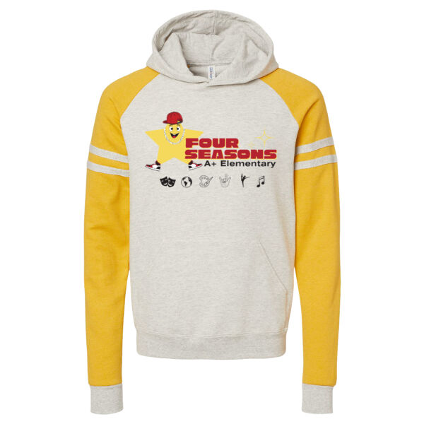 Jerzees - Unisex NuBlend Varsity Colorblock Hooded Sweatshirt - Printed Logo Thumbnail