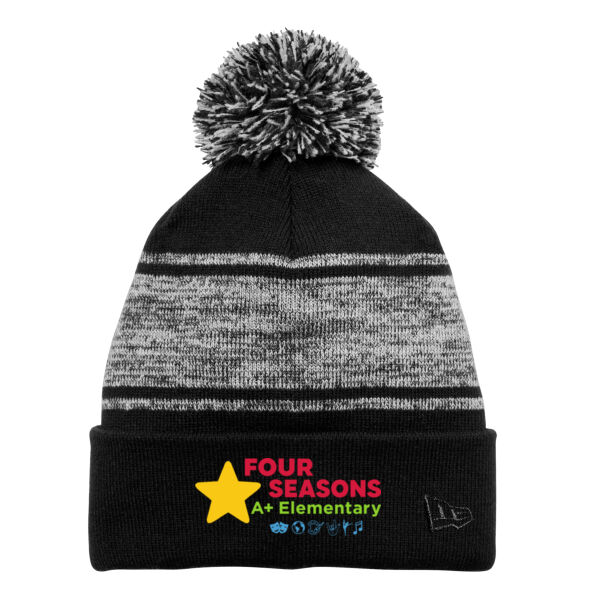 New Era® Knit Chilled Pom Beanie - Embroidered Logo Thumbnail